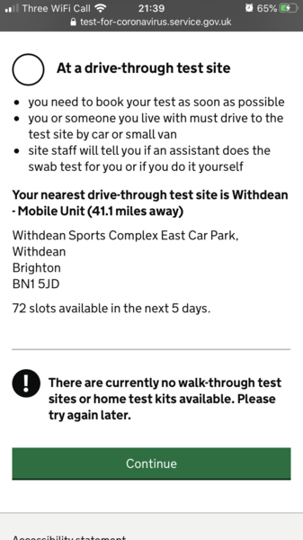 I have covid 19 symptoms but find it impossible to get or book a test.
