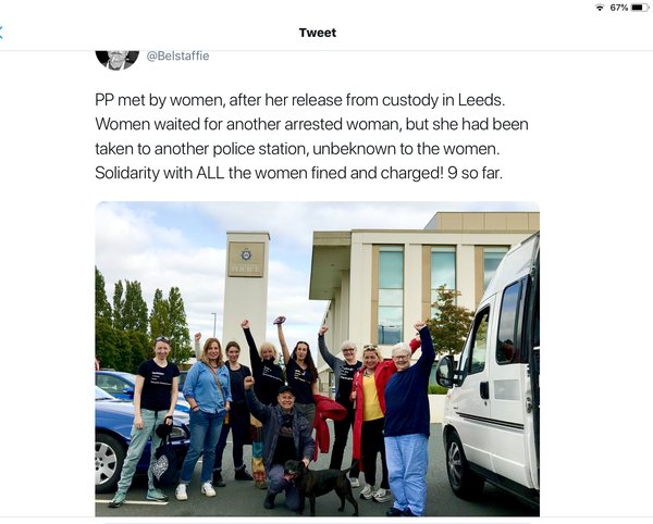 Kelly-Jay currently being arrested in Leeds