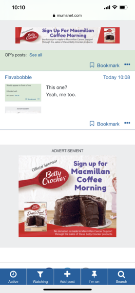 I wish that Betty crocker ad with the chocolate cake