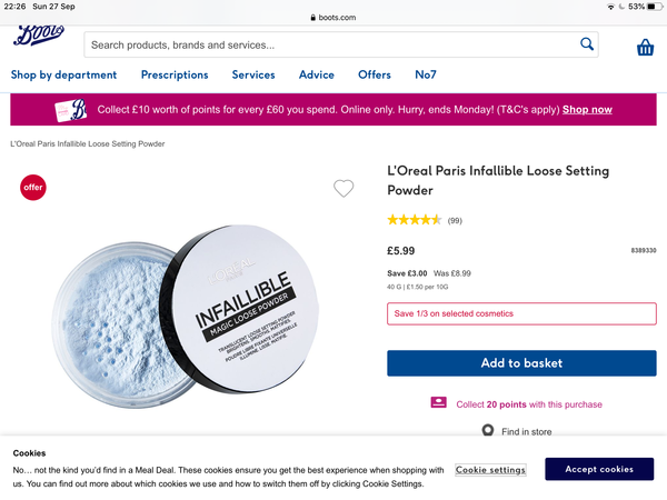 Setting powder