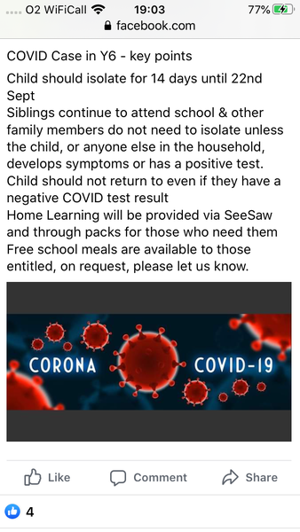 If my child has been told by school to self isolate then does that mean whole household does?
