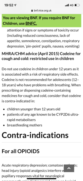 Codeine and breastfeeding