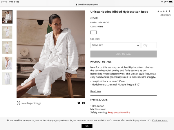 Luxury men's bathrobe with hood