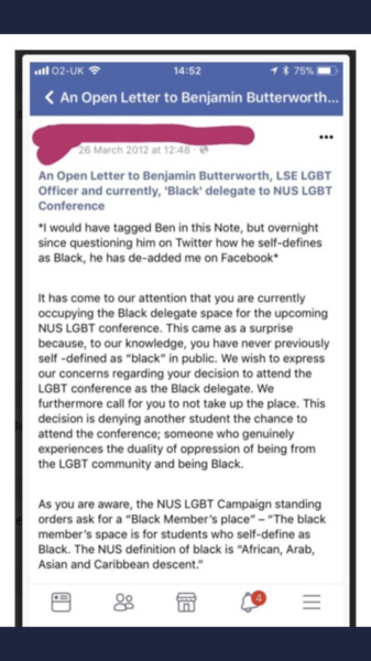 Lecturer pretends to be POC - relation to gender theory
