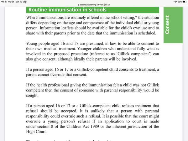 School did not ask for permission to give child injection