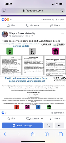 Attention all ladies due to have babies at Queens, Whipps, Newham, Homerton, Royal London.