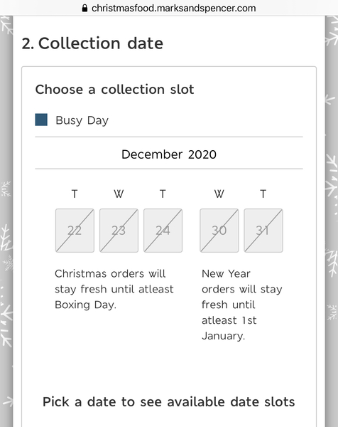 M&S Christmas food to order online now