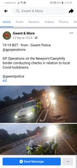 Police scanning cars in a retail park to make sure shoppers are local