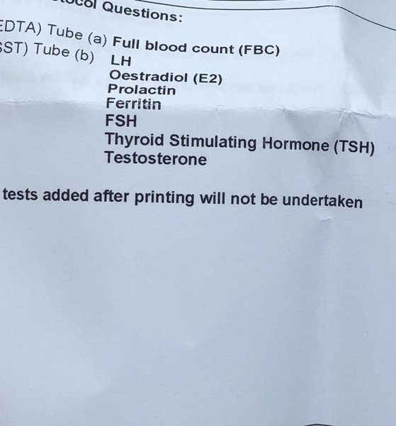 Blood testing...