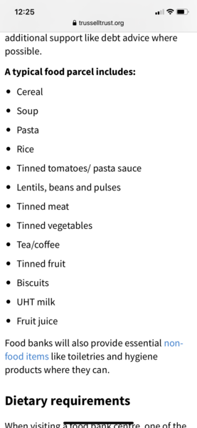 Travellers foodbank challenge.