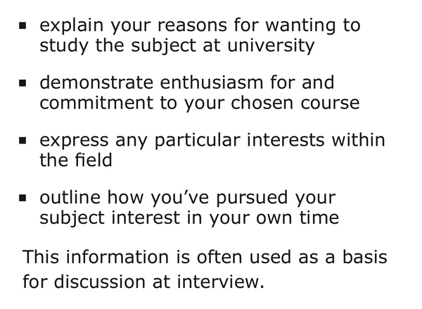 Personal statement question