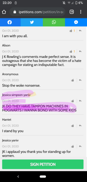 In solidarity with JK Rowling