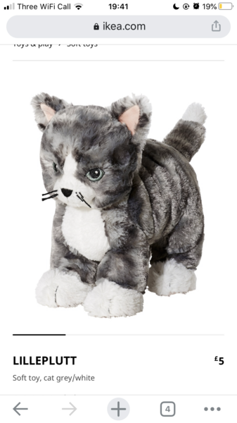 Anyone seen a silver/grey tabby soft toy?!