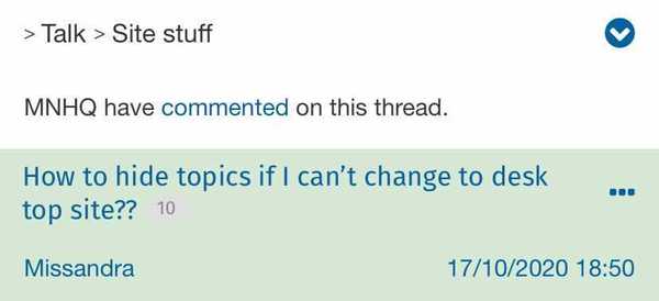 How to hide topics if I can’t change to desk top site??