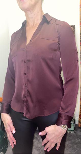 Aubergine silk blouse