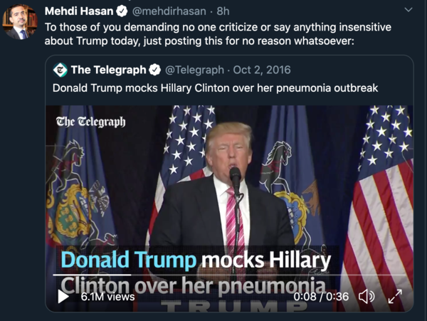 To ask you to pray for Donald and Melania?