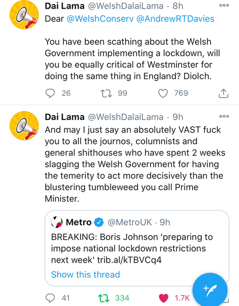 To think all those people calling the Welsh first minister a dictator can go eat their words...