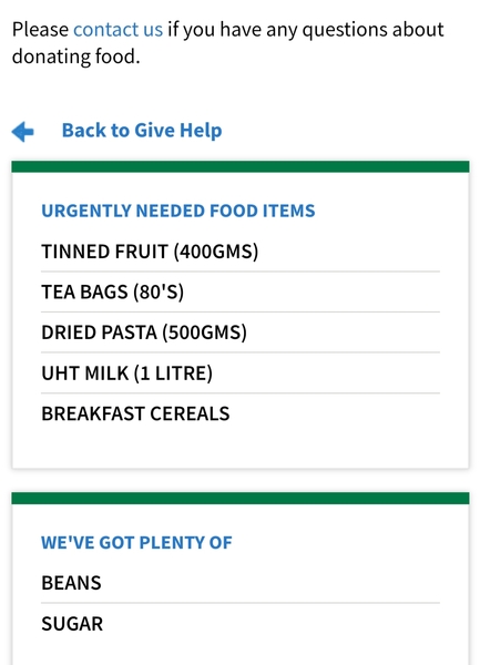 Travellers foodbank challenge.