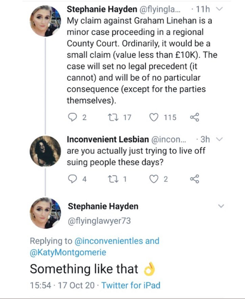 Stephanie Hayden takes Graham Linehan to court for doxxing