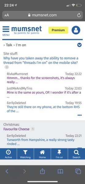 Why have you taken away the ability to remove a thread from “threads I’m on” on the mobile site?