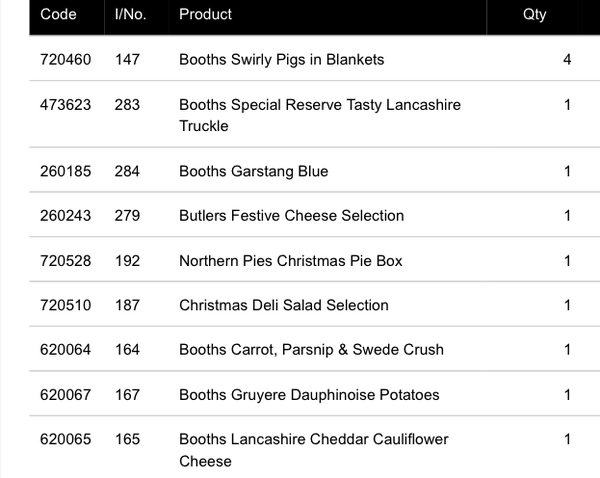 Booths Christmas ordering now live!
