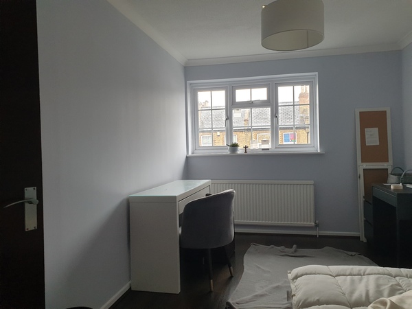 Grey paint looks baby blue