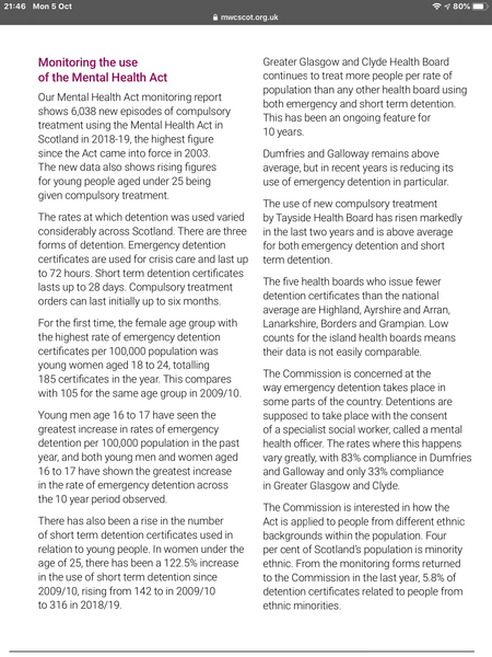 To think sectioning under the mental health act is rarely done