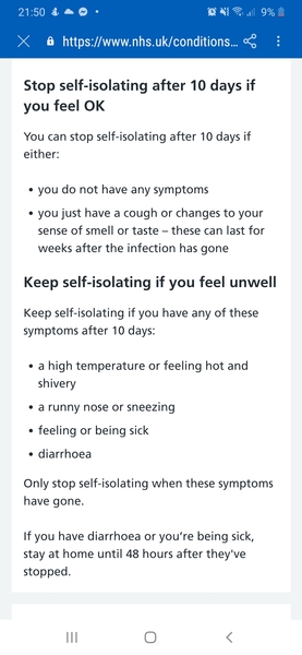 Will I still need to self isolate?