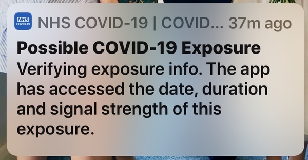 Covid app notification.