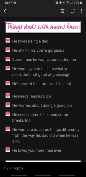 "Things Dads wish Mums knew"...