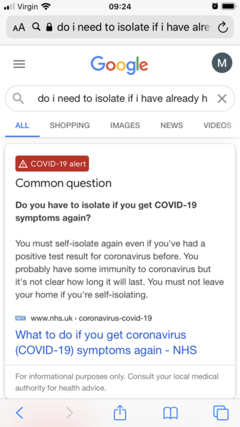 Would you ignore the instruction to isolate  if...