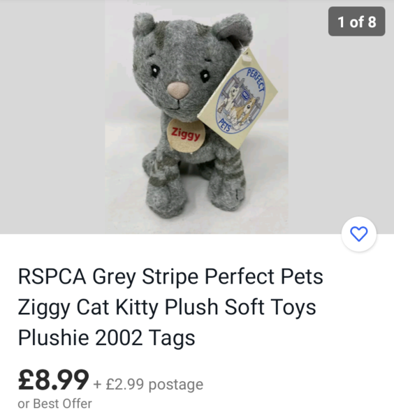 Anyone seen a silver/grey tabby soft toy?!