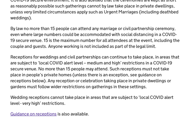 Home Wedding Reception