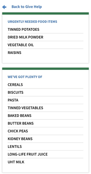 Travellers foodbank challenge.