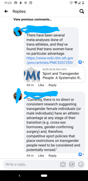 Apparently trans people don't have an advantage playing sports.