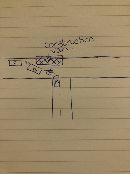 Which car is at fault? (with diagram)