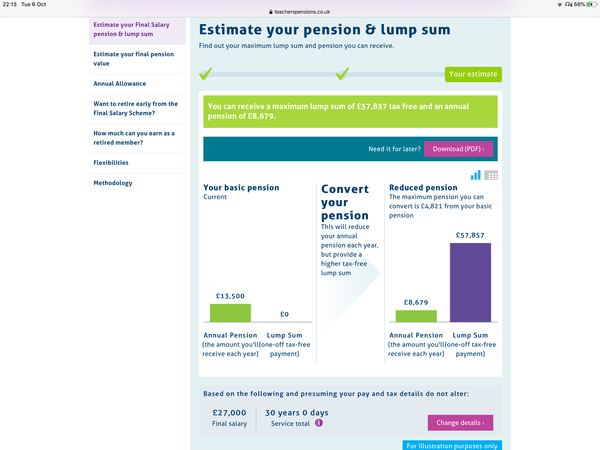 Teachers Pension and inflation