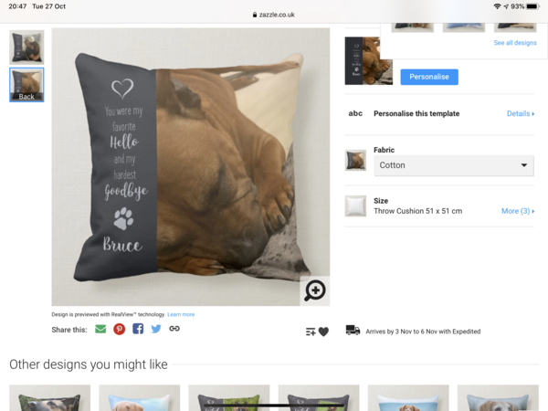 I don’t even know if this is possible but it’s worth an ask... memorial cushion