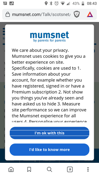 Cookies popup doesn't go away, can't view posts