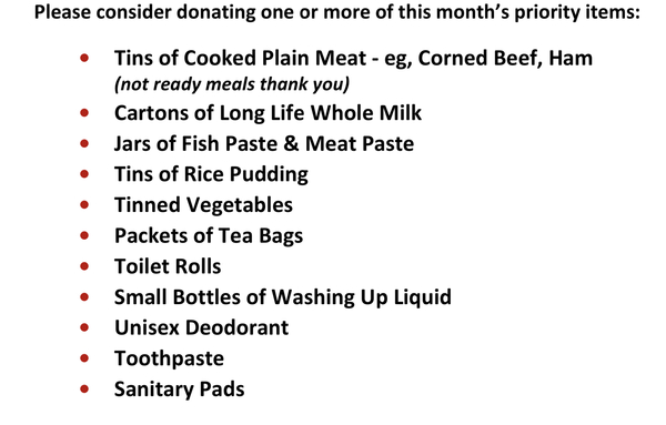 Travellers foodbank challenge.