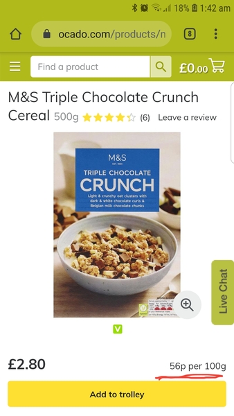 To feel cheated by chocolate cereal