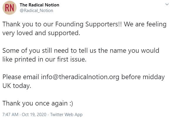 Radical Notion - who's buying?