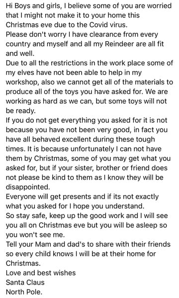 Letters to Santa/Father Christmas