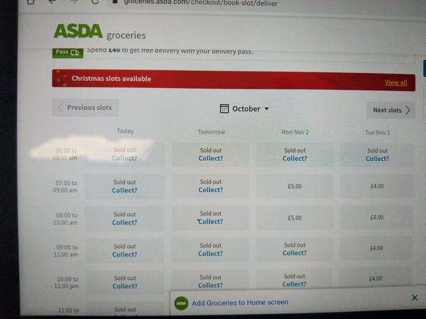 Asda delivery christmas slots