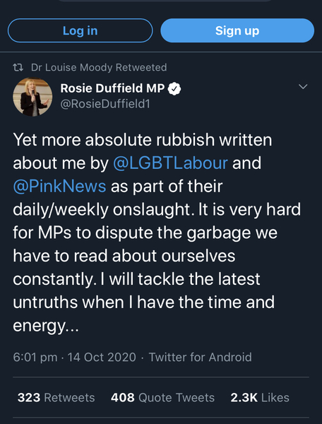 what's happening in Rosie Duffield's office?