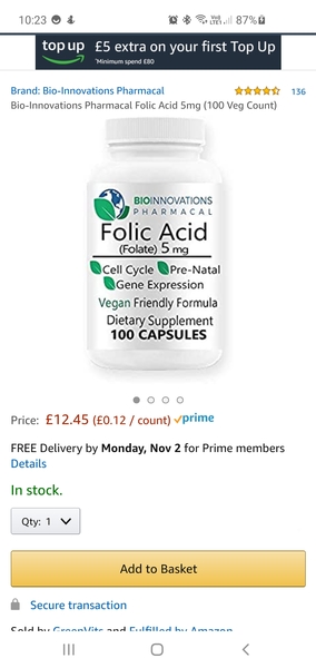 500mg folic acid help