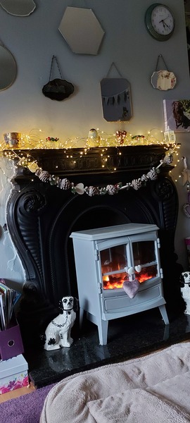 DD is mocking me because I'm putting my winter decor up.