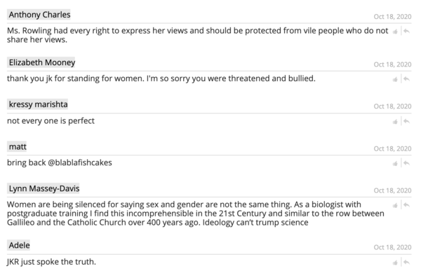 In solidarity with JK Rowling