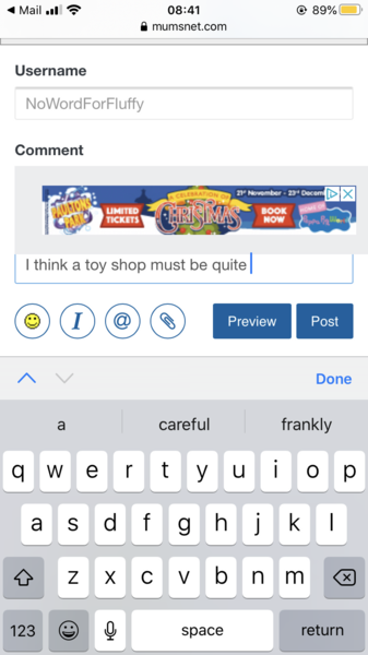 Ads covering message box on mobile