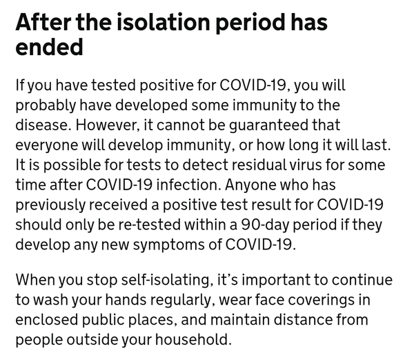 Work testing after you’ve had Covid - still testing positive